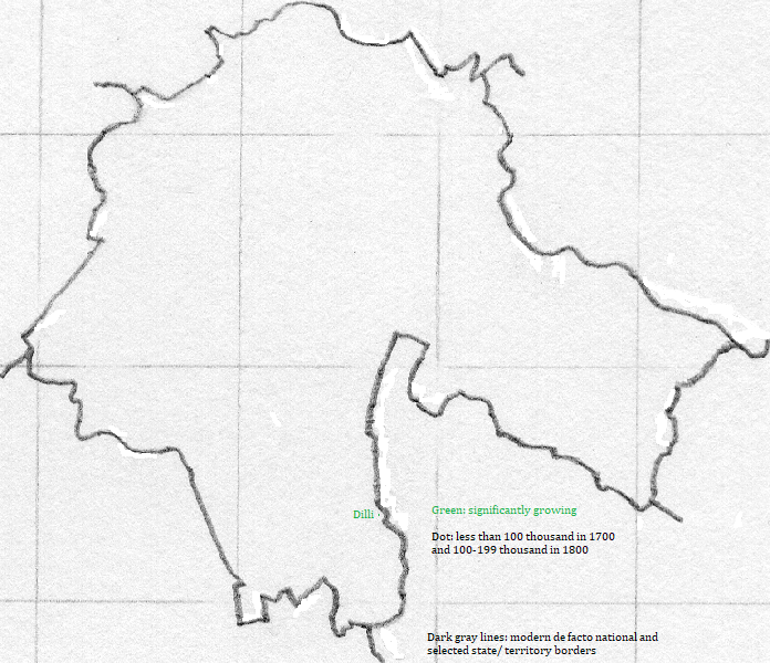 maps showing Dilli 1700-1800