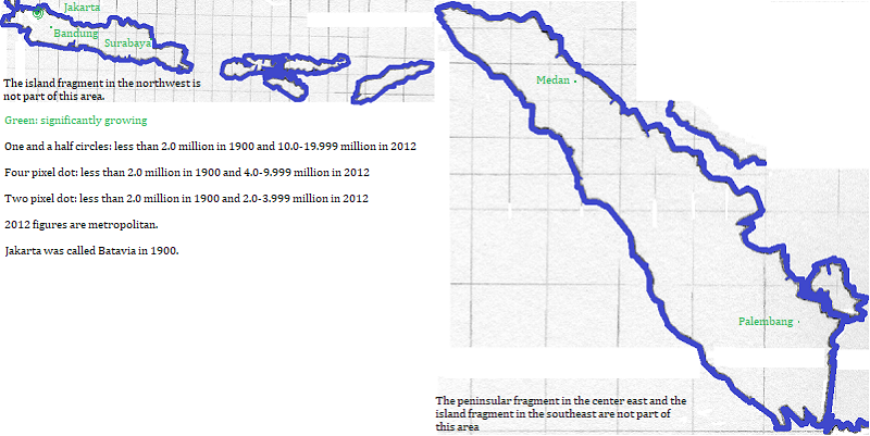 maps showing Jawa island and Sumatera island cities 1900-2012