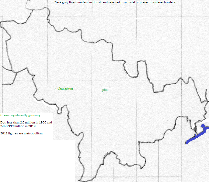map showing Jilin cities 1900-2012