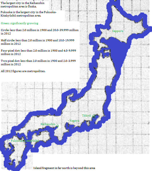 map showing Nippon cities 1900-2012