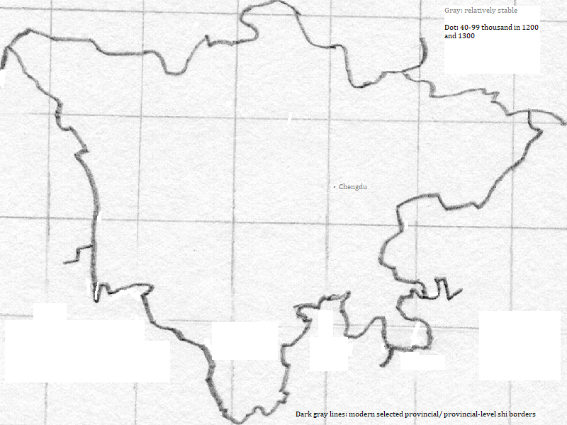 map showing Sichuan cities 1200-1300